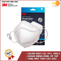 Khẩu trang chống bụi và kháng khuẩn đạt chuẩn KN95 3M 9513 - tặng kèm móc choàng đầu không đau tai - Gói 1 Cái