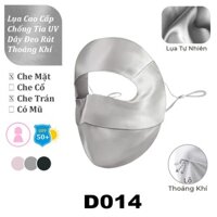 Khẩu Trang Chống Tia UV FULL Mặt Vải Lụa Tơ Tằm Cao Cấp Có Lỗ Thoáng Khí - Mặt Nạ Ninja Che Kín Mặt