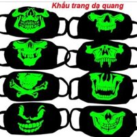 Khẩu Trang Dạ Quang-Khẩu Trang Hoạ Tiết Đầu Lâu Phát Sáng Trong Đêm
