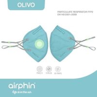 Khẩu trang FFP2 Airphin người lớn - 8 màu - Olivo- xanh lá thông