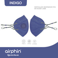 Khẩu trang FFP2 Airphin người lớn - 8 màu - Indigo - xanh chàm