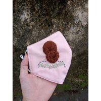 Khẩu trang linen thêu tay