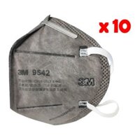 Khẩu trang lọc bụi và hơi hóa chất 9542 3M, tiêu chuẩn KN95, lọc tối thiểu 95 - Set 10 Cái