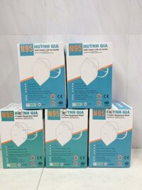 Khẩu trang N95 Huỳnh Gia trắng- đen 1 hộp 20 cái - ĐEN - 5 HỘP