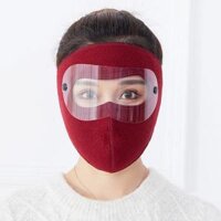 Khẩu trang Ninja dán gáy 2 lớp vải nỉ mềm mại thấm hút tốt chống nắng chống bụi chạy xe ôm khít vừa khuôn mặt nam nữ hè - Đỏ đô có kính