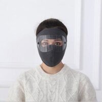 Khẩu trang ninja trùm kín mặt thêm kính bảo vệ mắt chống nắng chống gió bụi nắng hanh mùa đông nam nữ - Xám kính