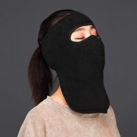 Khẩu trang ninja vải nỉ kính bảo vệ mắt dán gáy che kín tai chạy xe phượt nam nữ - khau trang ni - Đen che cổ