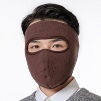 Khẩu trang ninja vải nỉ kính che kín mặt kín tai chống nắng gió lạnh bụi - khau trang kinh che kin - Nâu