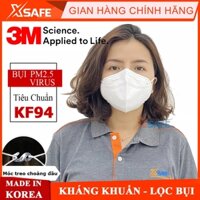 Khẩu trang phòng dịch 3M 9013 đạt chuẩn KF94, ngăn ngừa bụi mịn PM2.5 - 2 màu trắng đen (Combo10 cái/Hộp 20 cái)