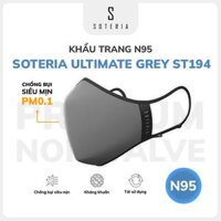 Khẩu trang thời trang Soteria Ultimate Grey ST194 - N95 lọc 99 bụi mịn 0.1 micro -  M &lt; 53kg