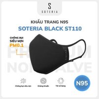 Khẩu trang thời trang Soteria Black ST110 - N95 lọc 99 bụi mịn 0.1 micro - Size M