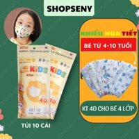 Khẩu trang trẻ em KF94 4D mask An Tâm cho bé trên 4-10 tuổi 4 lớp kháng khuẩn chống bụi mịn in hình dễ thương túi 10 cái - Cá heo