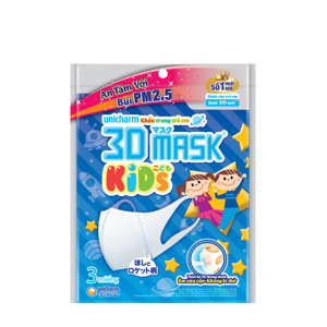 Khẩu trang trẻ em Unicharm 3D Mask Kids gói 3 cái