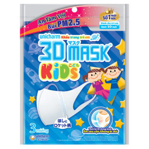 Khẩu trang trẻ em Unicharm 3D Mask Kids gói 3 cái