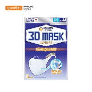 Khẩu trang Unicharm 3D Mask Super Fit (5 Miếng)