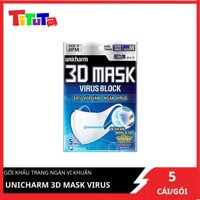 Khẩu Trang Unicharm 3D Mask Virus Block Ngăn Virus Gói