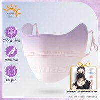 Khẩu trang vải chống nắng nữ thun lạnh kiểu dáng mới Anasi KTO34 - Có lỗ thở chống ngộp - Ombre tím