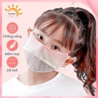 Khẩu trang vải chống nắng trẻ em Anasi CD48  Thun lụa mỏng thoáng - Hồng