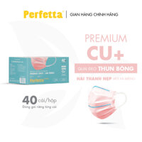 Khẩu Trang Y Tế 3 lớp Perfetta Premium cao cấp chuẩn Nhật Bản, 2 thanh mũi miệng,lớp ngoài phủ Nano đồng 40 cáihộp