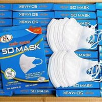 Khẩu trang y tế 4 lớp 5D MASK FAMAPRO NAM ANH kháng khuẩn cao cấp hộp 10 chiếc siêu vừa vặn, Không bí thở - TRẮNG 5D THUN NA - 1 hộp 10 cái