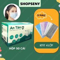 Khẩu trang y tế 4 lớp kháng khuẩn hộp 50 cái không sù lông An Tâm - HỒNG