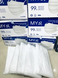 KHẨU TRANG Y TẾ 4 LỚP MÀU TRẮNG-HỘP 50 CÁI