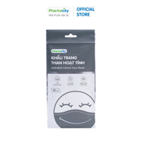 Khẩu trang y tế 4 lớp than hoạt tính Pharmacity lọc khuẩn trên 99 - Gói 10 cái