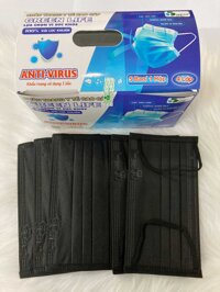 Khẩu trang y tế 4 lớp vải SMS kháng khuẩn GREEN LIFE SEN VIỆT đủ các màu xanh, trắng, xám, hồng, đen - GREEN LIFE ĐEN