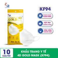 Khẩu trang y tế 4D Gold Mask KF94 - Túi 10 cái - XANH