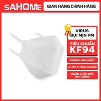 Khẩu Trang Y Tế 4D Kháng Khuẩn KF94 Mask 4 Lớp Combo 100 Cái SH12 Giúp Ngăn Ngừa Vi Khuẩn Và Các Bệnh Lây Nhiễm - Sahome