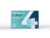 Khẩu trang y tế Bông Bạch Tuyết 4 lớp Xanh (50 cái/hộp)