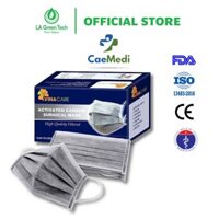 Khẩu trang y tế CAEMEDI 4 lớp Than Hoạt Tính, kháng khuẩn, lọc bụi bẩn chuẩn BFE, FDA xuất khẩu Châu Âu - Hộp 50 Cái