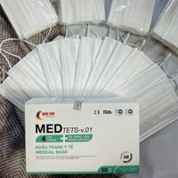Khẩu Trang Y Tế cao cấp  4 Lớp MED - Màu Trắng-Hộp 50 Cái  Công ty Bình Tiên - Có giấy kiểm định của bộ y tế
