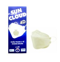 Khẩu Trang Y Tê Cao Cấp 4D SUN CLOUD Hôp 20 Cai - 99 Lọc Khuẩn, Bụi, Virus, Ôm Khít Mặt, Không Đau Tai, Không Lem Son - MAU VANG