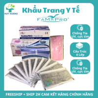 Khẩu trang y tế Famapro 4 lớp dày dặn Combo 500 Cái kháng khuẩn, khẩu trang Farmapro chống nắng