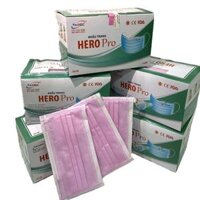 Khẩu trang y tế màu Hồng Hero Pro 4 lớp (hộp 50 cái) 			 			 			 | Hoàng Anh SG Shop