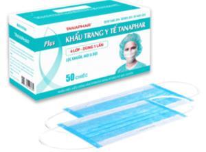 Khẩu trang y tế Tanaphar xanh 4 lớp (hộp 50 chiếc)