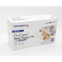 Khẩu trang y tế tiệt trùng 3 lớp Danameco thoáng khí, kháng khuẩn, hộp 50 chiếc