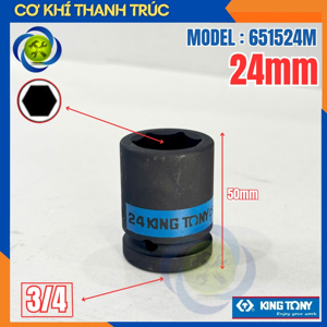 Khẩu tuýp 3/4 inch Kingtony 651524M