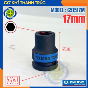 Khẩu tuýp 3/4 inch Kingtony 651517M