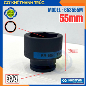 Khẩu tuýp Kingtony 653555M 3/4 inch