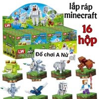 Khay 16 hộp lắp ráp MineCraft Đồ chơi mô hình lắp ghép MineCraft mẫu mới