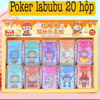 Khay 20 bộ bài poker mini labubu , có hộp nhựa đựng từng bộ 1