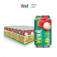 [KHAY 24 LON ]  Nước Ép Vải Vinut, Nước Ép Trái Cây Tươi Vinut  (330ml/lon)