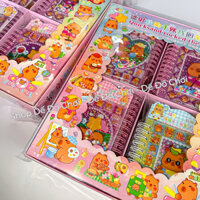 KHAY 24 QUYỂN SỔ STICKER CAPYBARA LẤP LÁNH