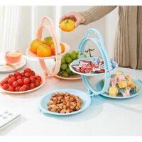 Khay 3 tầng đựng trái cây bánh kẹo hoa quả  gấp gọn ngày tết mẫu mới 2021