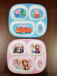 Khay ăn cơm hoạt hình elsa và peppa cho bé