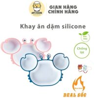 Khay ăn dặm An’house,khay ăn dặm silicone, đế hút chân không,chống lật an toàn cho bé