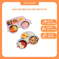 Khay Ăn Dặm Cho Bé Bằng Inox Và Nhựa Cao Cấp HÌnh Ô Tô Đáng Yêu - Sam House