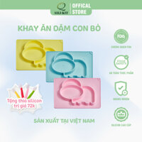Khay ăn dặm cho bé bằng silicone cao cấp, an toàn, kháng khuẩn, đế hít chân không chống đổ SILIKIT